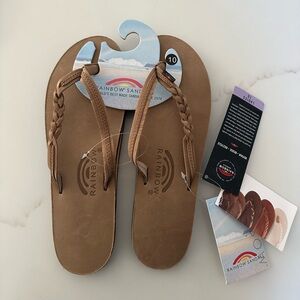 Rainbow Sandals Dark Tan Flip Flops
